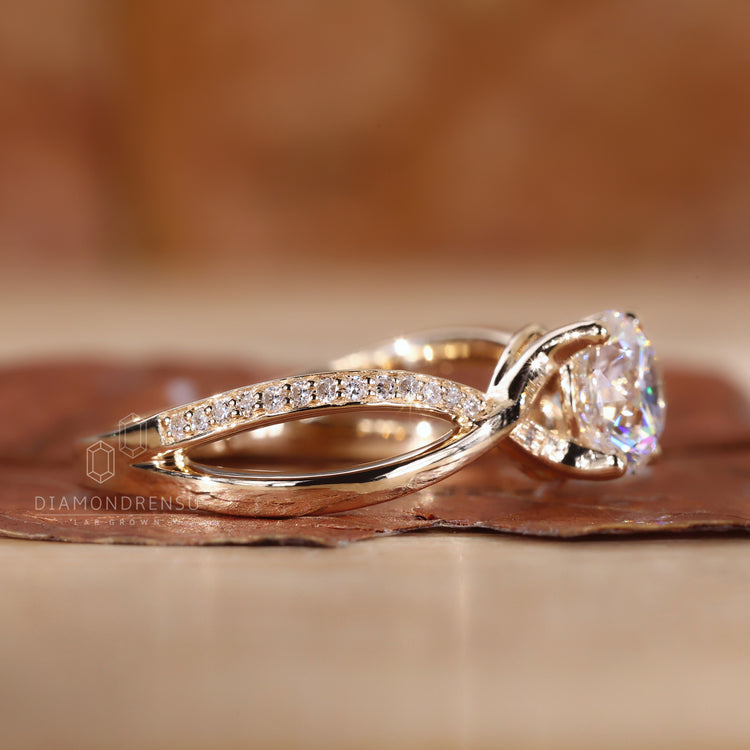 Modern pave ring with brilliant diamonds.