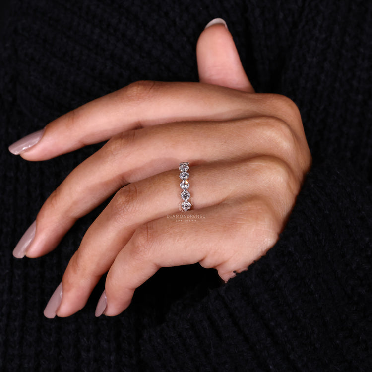 Round Diamond Eternity Wedding Band with a refined design.