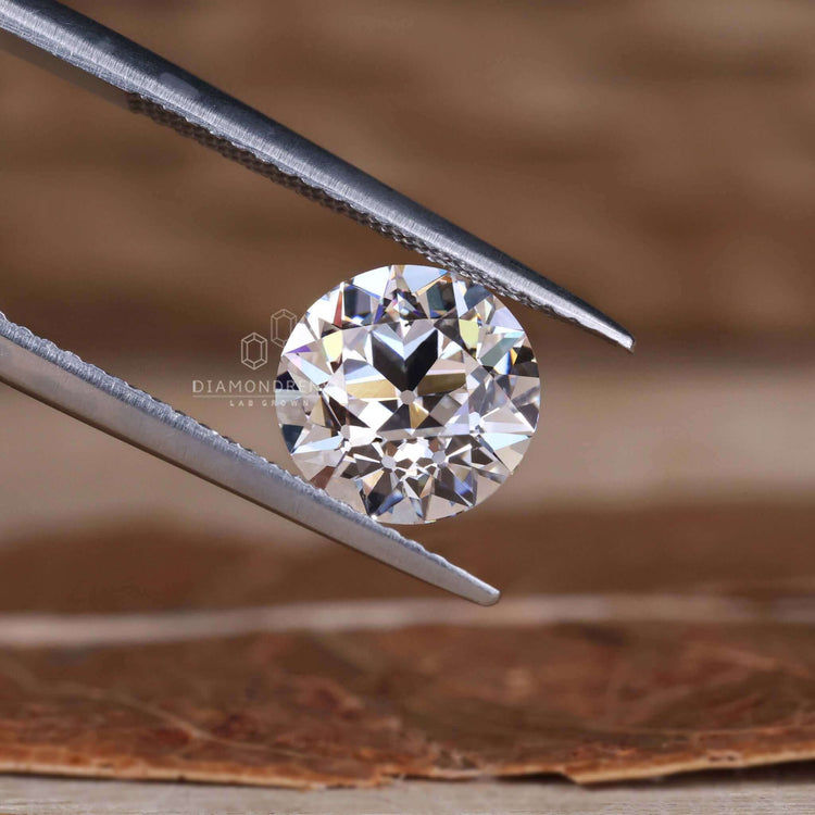 2 carat lab grown diamond in Old European round cut for elegant settings.