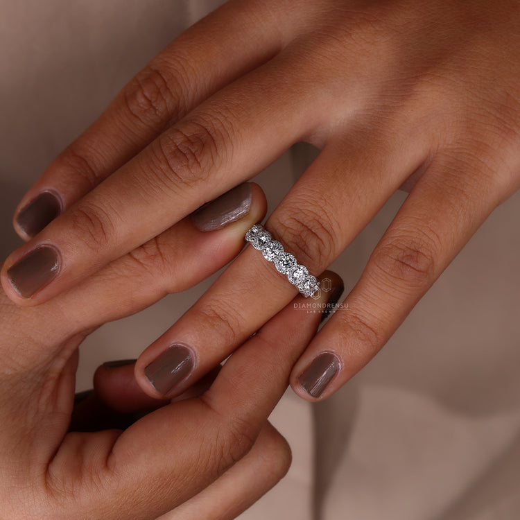 Eternity Wedding Band with diamonds all around.