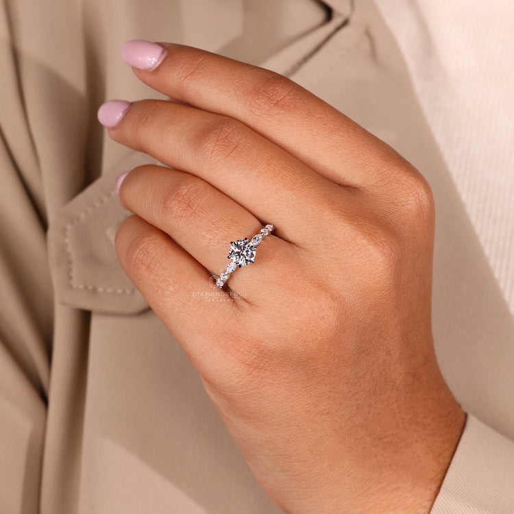 Lab grown diamond set in an elegant and sustainable ring.