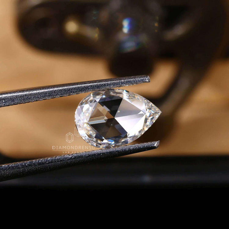 Loose diamond made in rose cut pear diamond and sold individually.
