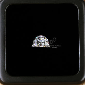 Lab grown half moon cut diamond ready to buy.