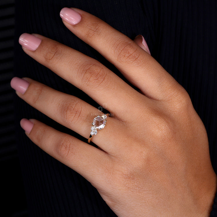 Muse Setting Ring with carefully crafted diamond details.