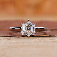 Hexagon Diamond Ring with a unique and modern design.