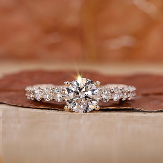 Milgrain Engagement Ring featuring intricate detailing.