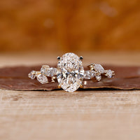 Oval diamond engagement ring with a timeless and elegant design.