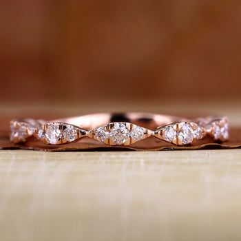 Round Diamond Wedding Band on a Velvet Cushion