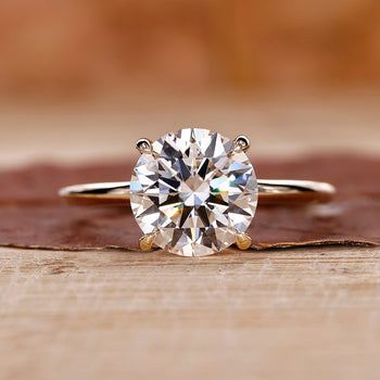 Round Diamond Solitaire Engagement Ring - Yellow Gold