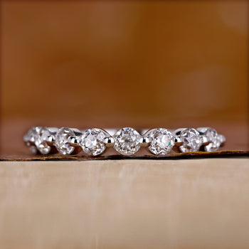Lab Grown Diamond Wedding Band set in elegant white gold.