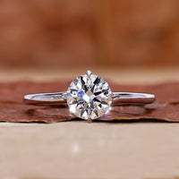 Round Diamond Solitaire Engagement Ring with prong setting.