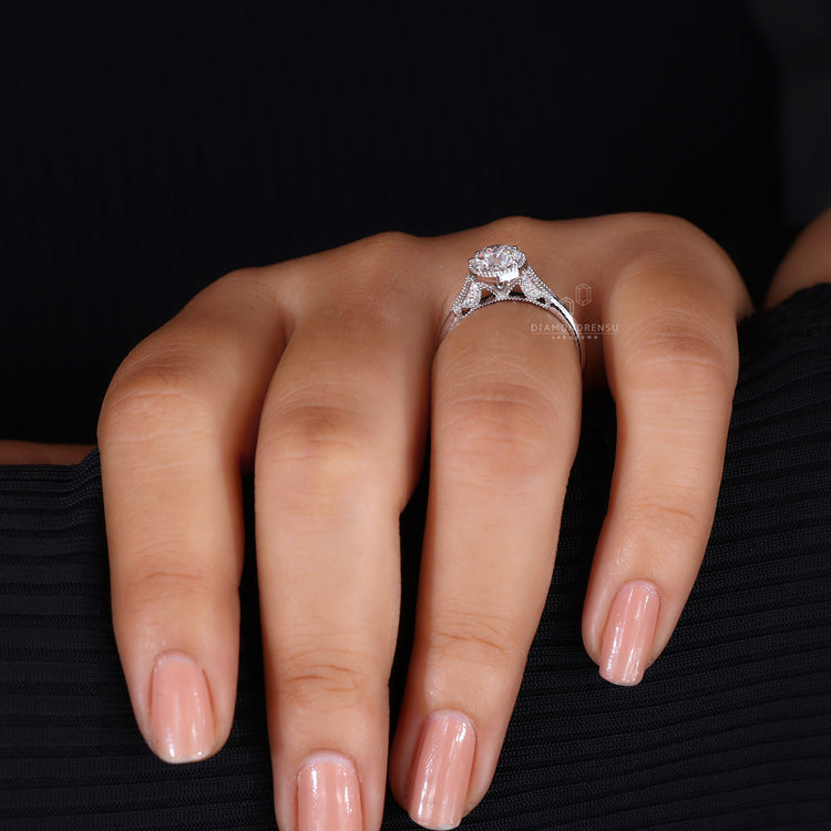 Vintage Milgrain Ring in a timeless, elegant style.