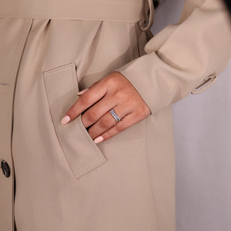 Lab grown diamond placed in diamondrensu band.