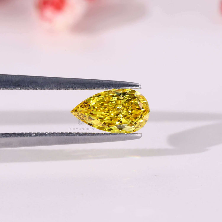 Fancy Vivid Yellow diamond lab grown loose diamond