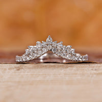 Tiara wedding band with round lab-grown diamonds