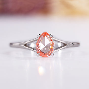 Rose cut diamond ring, rose cut ring, lab grown diamond