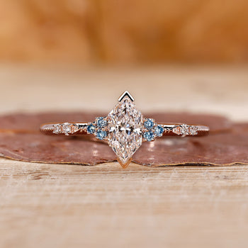 Dutch Marquise Ring featuring a stunning marquise diamond in a V prong set for a timeless look.