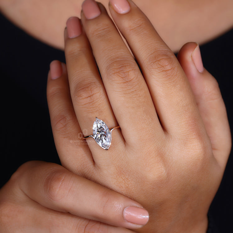 Lab Grown Diamond in a handcrafted engagement ring.