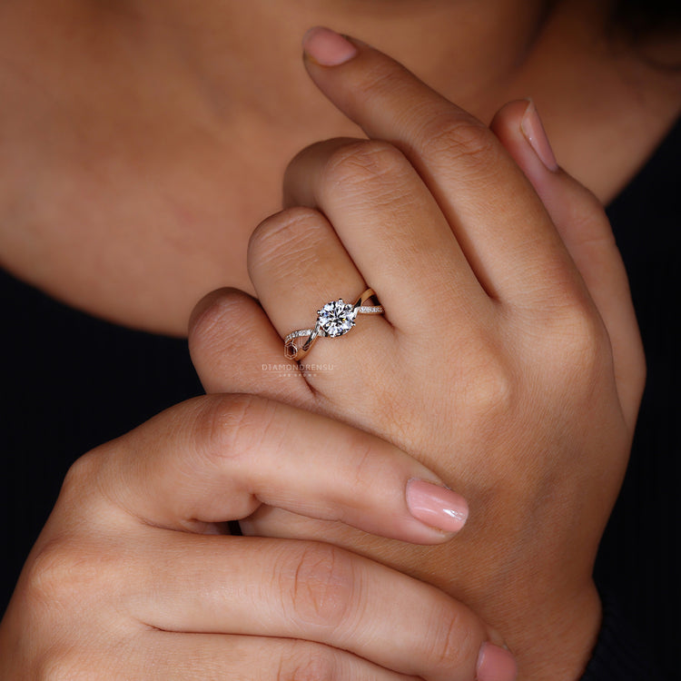 Twisted engagement ring showcasing exceptional craftsmanship.