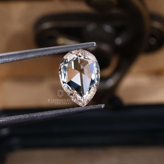 Lab grown diamond crafted in pear rose cut diamond design.