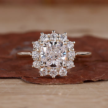 Cushion Halo Engagement Ring with timeless elegance.