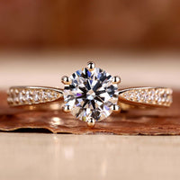 round lab grown diamond engagement ring
