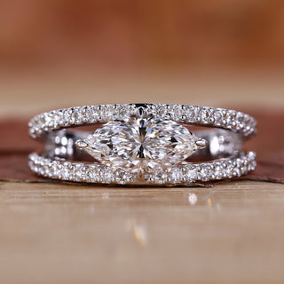 marquise of East West Marquise Engagement Ring with a delicate design.