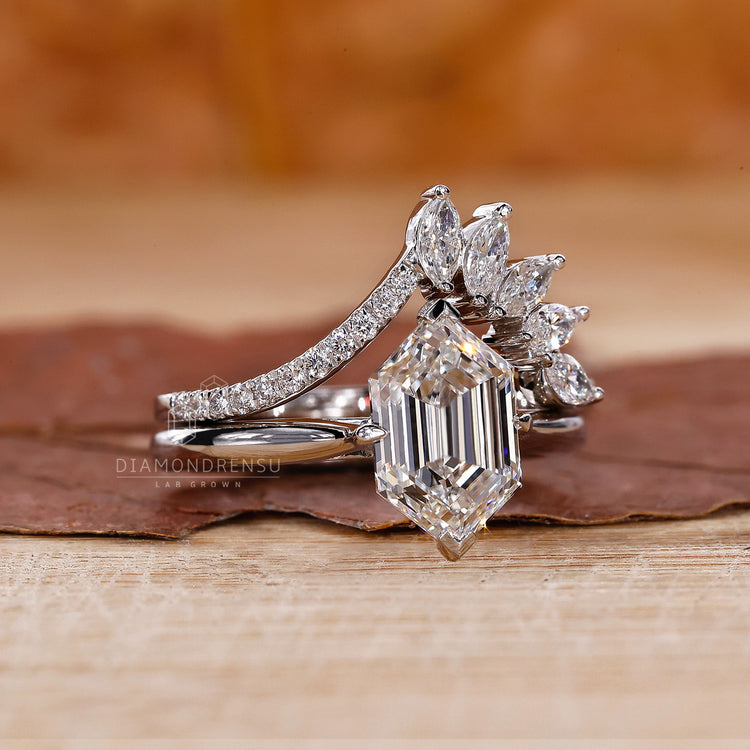 Lab Grown Diamond in a handcrafted engagement ring setting.