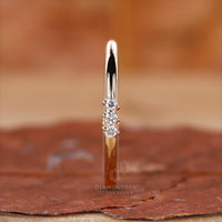 3 Stone Wedding Band featuring brilliant diamonds for sparkle.