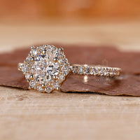 Cathedral Setting Ring showcasing a beautiful cushion cut diamond.