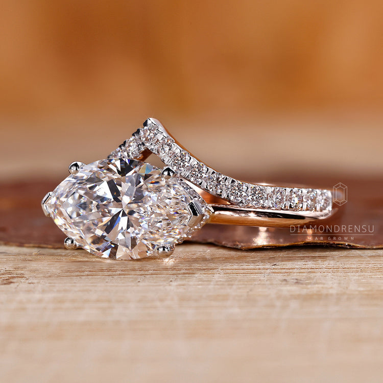 Two tone ring with a unique combination of metal finishes.