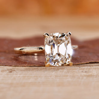 Handmade jewelry with old mine cushion cut diamond.