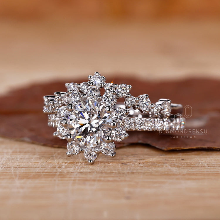 Pave Ring with finely set diamonds for a smooth, stunning look.