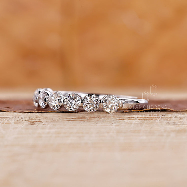 Diamondrensu band handmade jewelry half eternity band