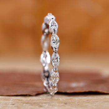 marquise cut lab grown diamond band