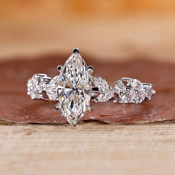 Marquise Cut Engagement Ring with a stunning diamond centerpiece.