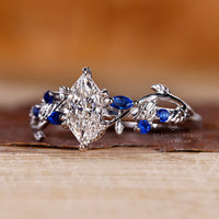 Dutch marquise engagement ring in white gold