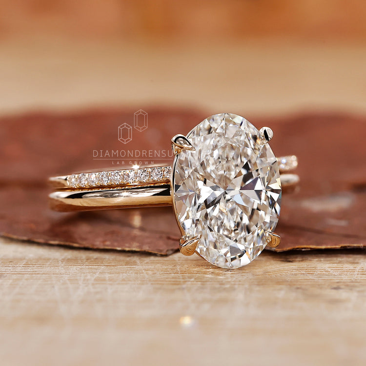 Lab Grown Diamond in a handmade bridal set for eco-conscious brides.