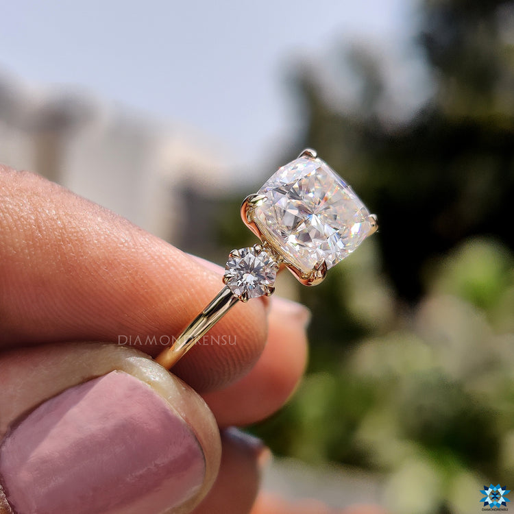 Yellow gold engagement ring with a luxurious finish.