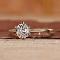 Cathedral Engagement Ring showcasing a secure 6 prong setting.