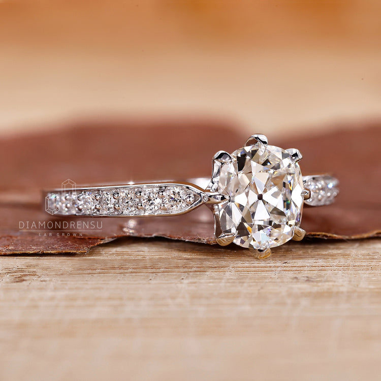Old Mine Cushion Cut Diamond Ring with a classic appeal.