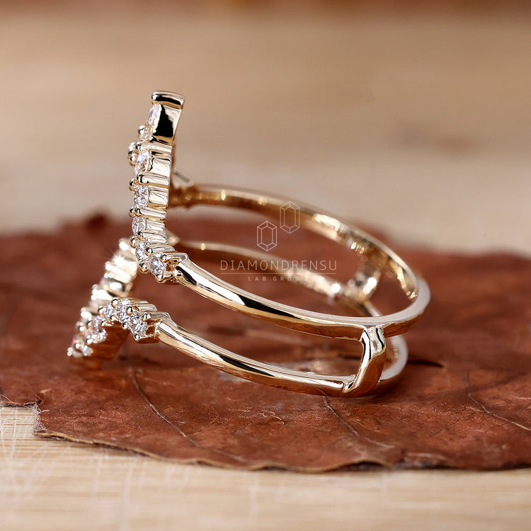 Guard Wrap Wedding Band with secure fit and dazzling diamonds.