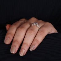 Halo Ring with sparkling pave diamond ring details.