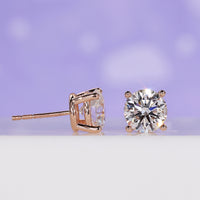 Diamond stud earrings with a radiant 3 carat diamond brilliance.