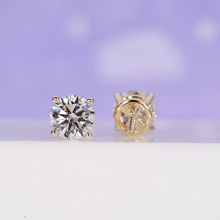 Sustainable lab grown diamond earrings for an eco-friendly choice.