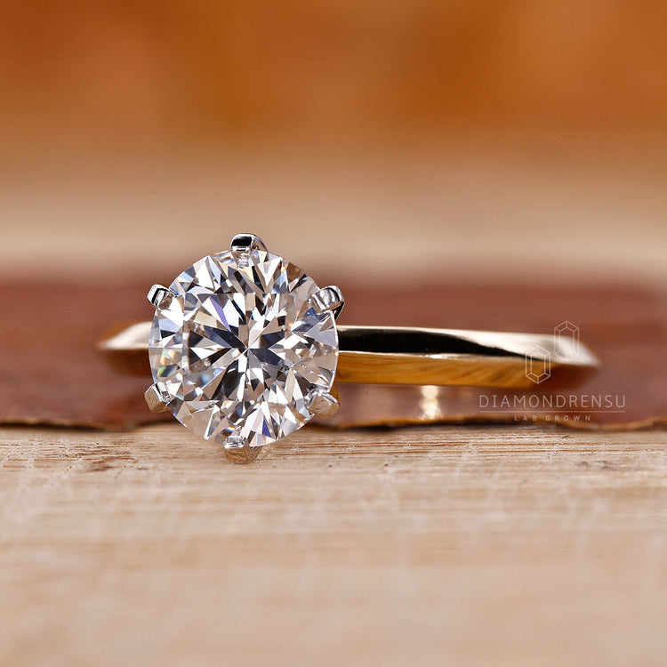 Elegant 6 prong ring setting for secure brilliance.