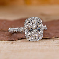 Diamond ring oval with exquisite handmade craftsmanship.