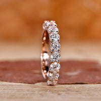 Diamond half eternity band with a stunning sparkle in a classic design.