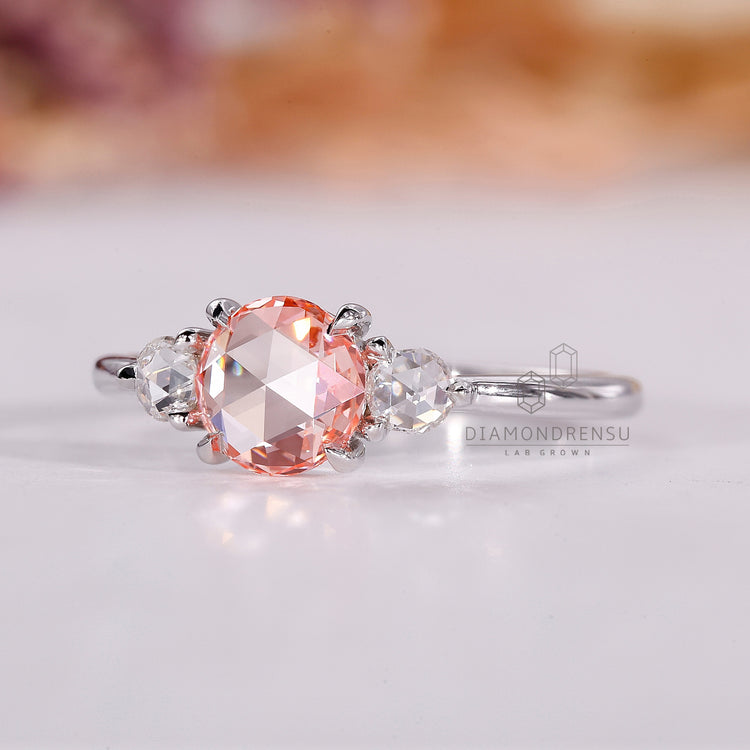 Round rose cut ring featuring a unique and vintage-inspired design.