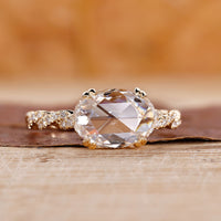 East West Oval Engagement Ring featuring a lab-grown diamond in a modern east-to-west setting.